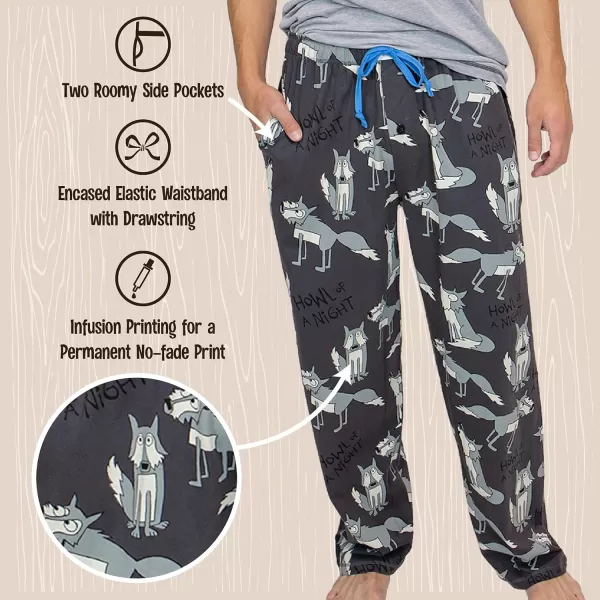 Lazy One Pajama Pants For Men Mens Separate Bottoms Lounge Pants Funny HumorousHowl of a Night Pajama Pants