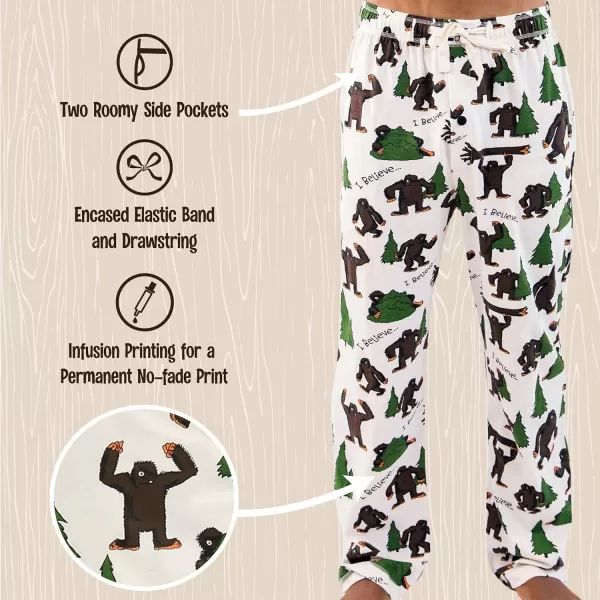 Lazy One Pajama Pants For Men Mens Separate Bottoms Lounge Pants Funny HumorousI Believe Bigfoot Mens Pajama Pants