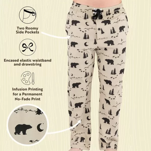 Lazy One Pajama Pants For Men Mens Separate Bottoms Lounge Pants Funny HumorousMountain Bear Pajama Pants