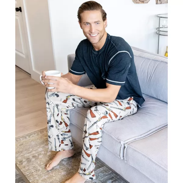 Lazy One Pajama Pants For Men Mens Separate Bottoms Lounge Pants FunnyBeige Old West Guns Pajama Pants