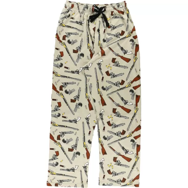 Lazy One Pajama Pants For Men Mens Separate Bottoms Lounge Pants FunnyBeige Old West Guns Pajama Pants