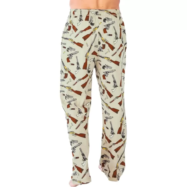Lazy One Pajama Pants For Men Mens Separate Bottoms Lounge Pants FunnyBeige Old West Guns Pajama Pants