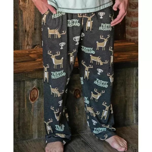Lazy One Pajama Pants For Men Mens Separate Bottoms Lounge Pants FunnyDark Gray Trophy Husband Dark Gray Pajama Pants