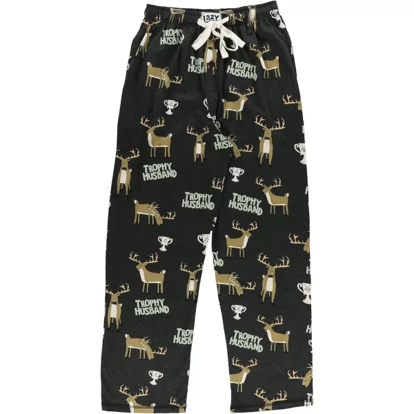 Lazy One Pajama Pants For Men Mens Separate Bottoms Lounge Pants FunnyDark Gray Trophy Husband Dark Gray Pajama Pants