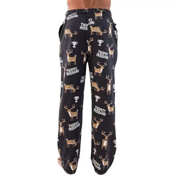 Lazy One Pajama Pants For Men Mens Separate Bottoms Lounge Pants FunnyDark Gray Trophy Husband Dark Gray Pajama Pants