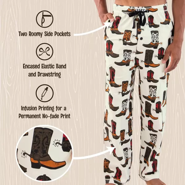Lazy One Pajama Pants For Men Mens Separate Bottoms Lounge Pants FunnyWhite Boot Mens Pants