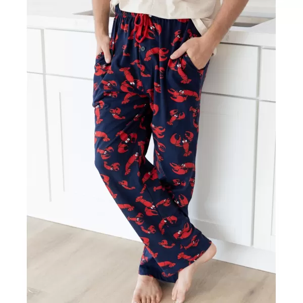 Lazy One Pajama Pants For Men Mens Separate Bottoms Lounge PantsBlue  Red Lobster Pajama Pants