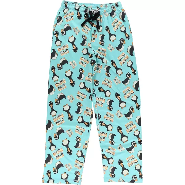 Lazy One Pajama Pants For Men Mens Separate Bottoms Lounge PantsLight Blue Stud Puffin Pj Pant