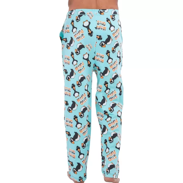 Lazy One Pajama Pants For Men Mens Separate Bottoms Lounge PantsLight Blue Stud Puffin Pj Pant