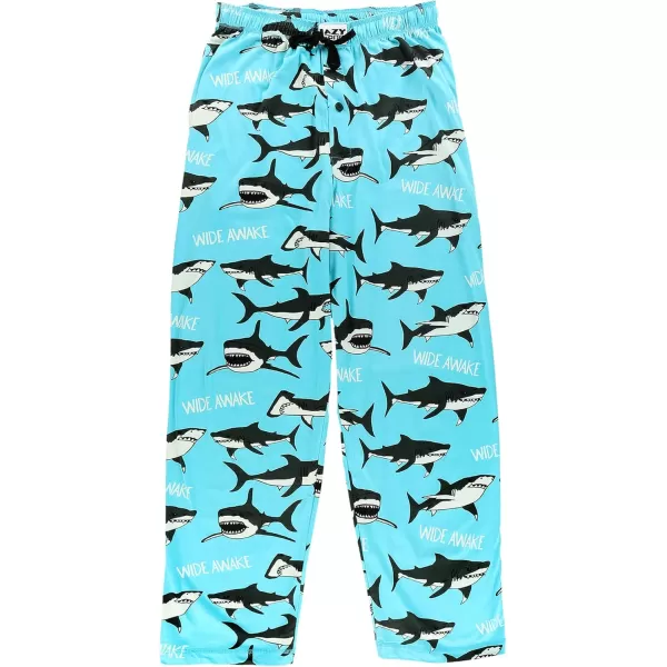 Lazy One Pajama Pants For Men Mens Separate Bottoms Lounge PantsLight Blue Wide Awake Sharks Pajama Pants