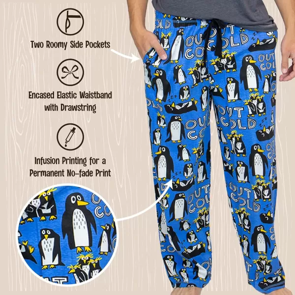 Lazy One Pajama Pants For Men Mens Separate Bottoms Lounge PantsOut Cold Penguin Pajama Pants