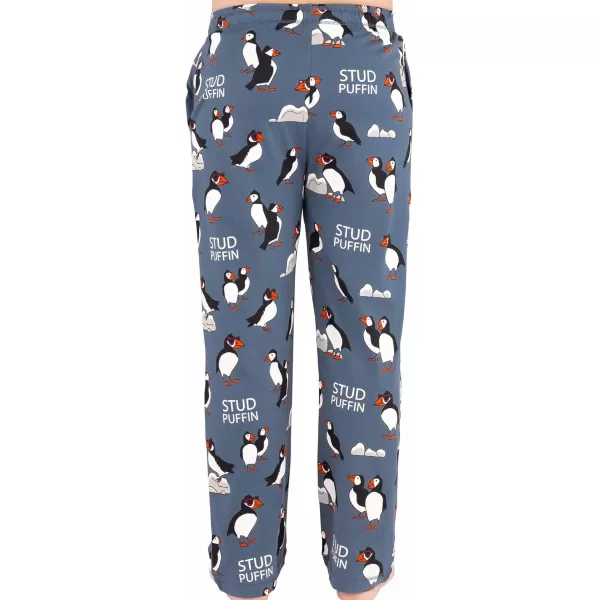 Lazy One Pajama Pants For Men Mens Separate Bottoms Lounge PantsStud Puffin Blue Pj Pant
