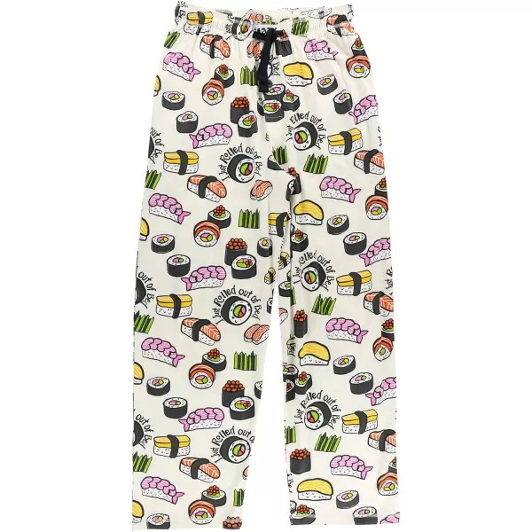 Lazy One Pajama Pants For Men Mens Separate Bottoms Lounge PantsWhite Sushi Mens Pj Pant