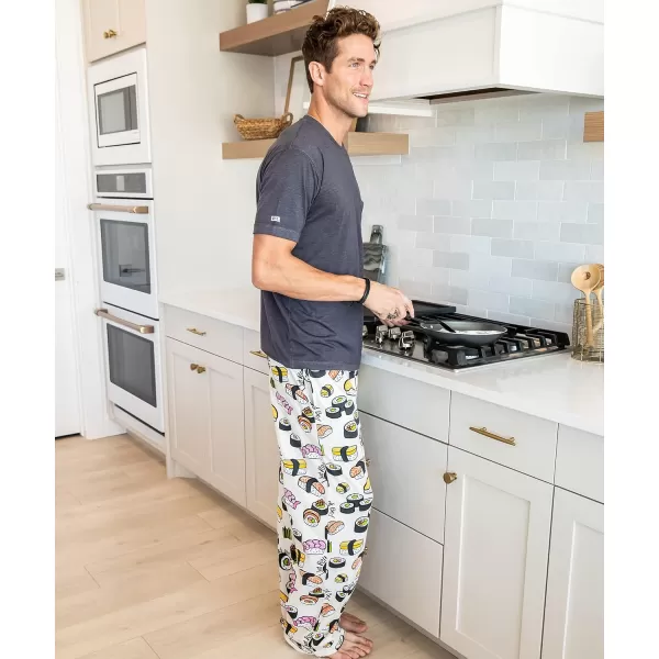 Lazy One Pajama Pants For Men Mens Separate Bottoms Lounge PantsWhite Sushi Mens Pj Pant