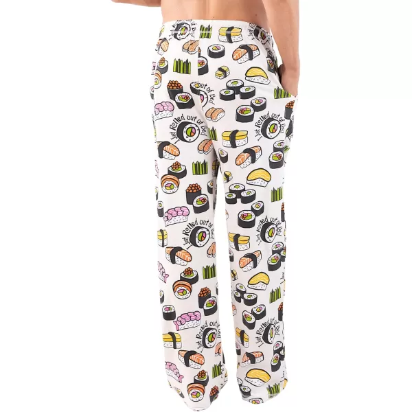 Lazy One Pajama Pants For Men Mens Separate Bottoms Lounge PantsWhite Sushi Mens Pj Pant