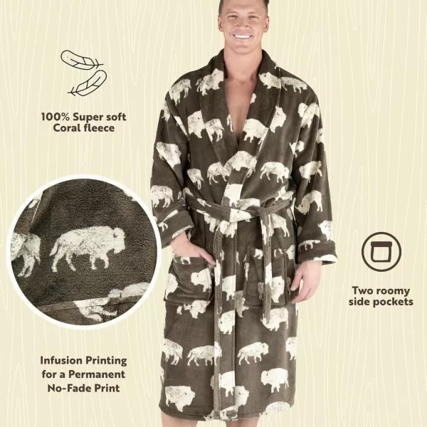 Lazy One UltraCozy Plaid Bathrobes for MenBison Bathrobe