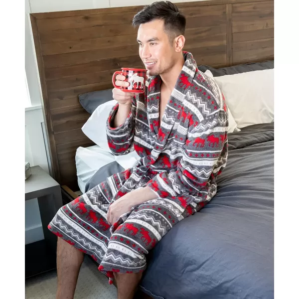 Lazy One UltraCozy Plaid Bathrobes for MenCabin Moose Bathrobe