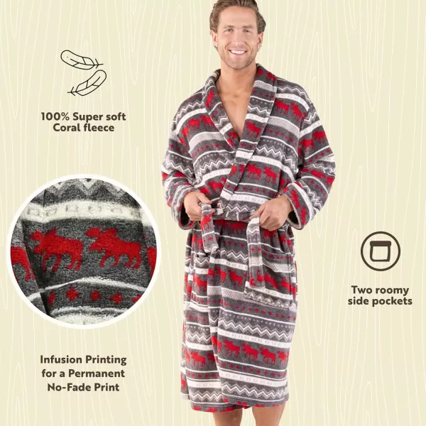 Lazy One UltraCozy Plaid Bathrobes for MenCabin Moose Bathrobe