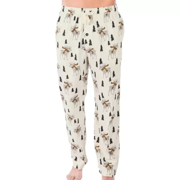 Lazy One Animal Pajama Pants For Men Mens Separate Bottoms Lounge PantsCream Moosletoe Pajamas Pants
