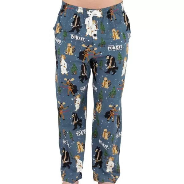 Lazy One Animal Pajama Pants For Men Mens Separate Bottoms Lounge PantsMay the Forest Blue Pajama Pants