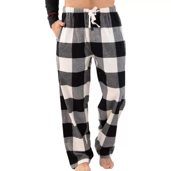 Lazy One Flannel Pajama Pants For Men Mens Separate Bottoms Lounge PantsWhite Buffalo Check Mens Pajama Pants