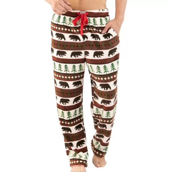 Lazy One Mens Fleece Pajama Pants Nordic Fleece Pajama Bottoms for Men Warm Pajama PantsBear Essentials Pajama Pants