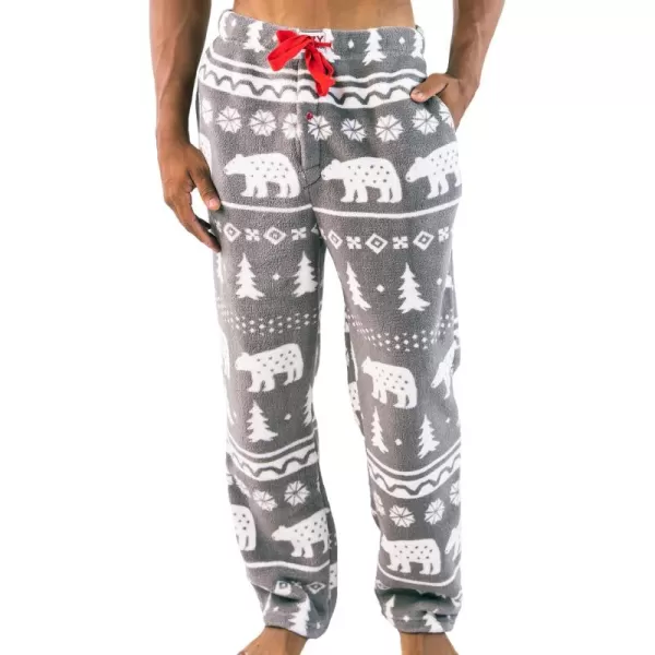 Lazy One Mens Fleece Pajama Pants Nordic Fleece Pajama Bottoms for Men Warm Pajama PantsNordic Bear Pajama Pants