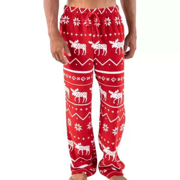 Lazy One Mens Fleece Pajama Pants Nordic Fleece Pajama Bottoms for Men Warm Pajama PantsNordic Moose Pajama Pants