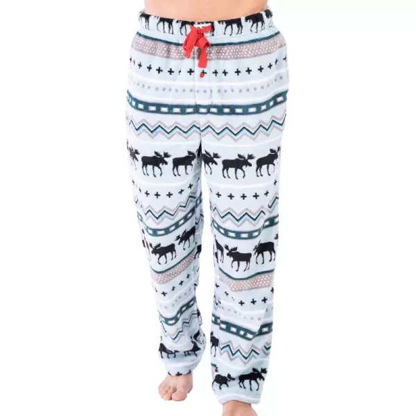 Lazy One Mens Fleece Pajama Pants Nordic Fleece Pajama Bottoms for Men Warm Pajama PantsWinter Moose Pajama Pants