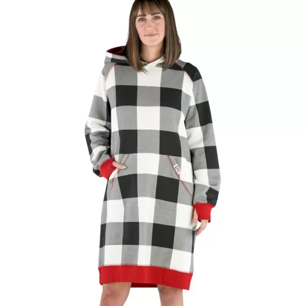 Lazy One Oversized Hoodie Sweatshirt Comfortable SleepwearBlack  White Plaid Sleep Hoodie