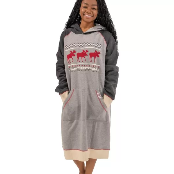 Lazy One Oversized Hoodie Sweatshirt Comfortable SleepwearCabin Moose Sleep Hoodie