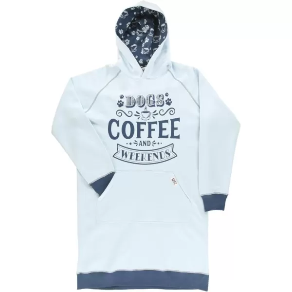 Lazy One Oversized Hoodie Sweatshirt Comfortable SleepwearDogs  Coffee and Weekend Sleep Hoodie