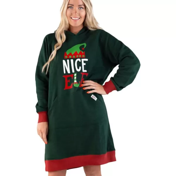 Lazy One Oversized Hoodie Sweatshirt Comfortable SleepwearNice Elf Sleep Hoodie