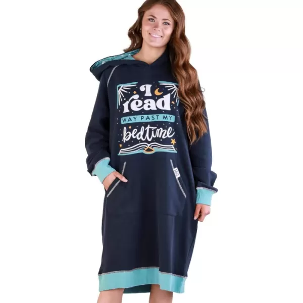 Lazy One Oversized Hoodie Sweatshirt Comfortable SleepwearRead Past Bedtime Sleep Hoodie
