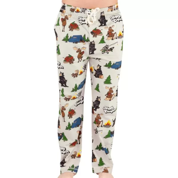 Lazy One Pajama Pants For Men Mens Separate Bottoms Lounge Pants Funny HumorousHappy Camper Grey Pajama Pants