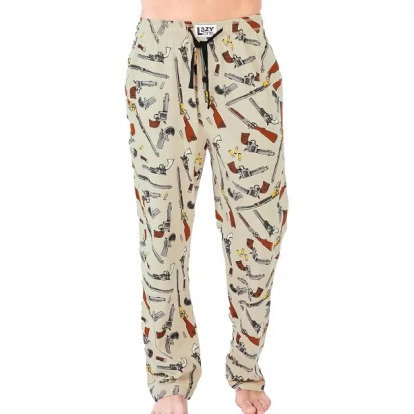 Lazy One Pajama Pants For Men Mens Separate Bottoms Lounge Pants FunnyBeige Old West Guns Pajama Pants