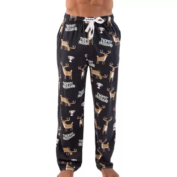 Lazy One Pajama Pants For Men Mens Separate Bottoms Lounge Pants FunnyDark Gray Trophy Husband Dark Gray Pajama Pants