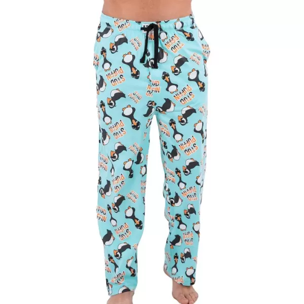 Lazy One Pajama Pants For Men Mens Separate Bottoms Lounge PantsLight Blue Stud Puffin Pj Pant