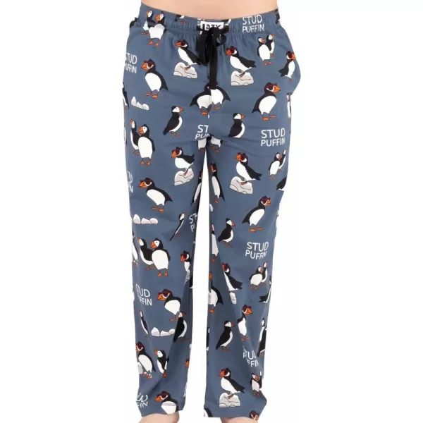 Lazy One Pajama Pants For Men Mens Separate Bottoms Lounge PantsStud Puffin Blue Pj Pant