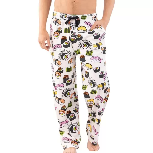 Lazy One Pajama Pants For Men Mens Separate Bottoms Lounge PantsWhite Sushi Mens Pj Pant