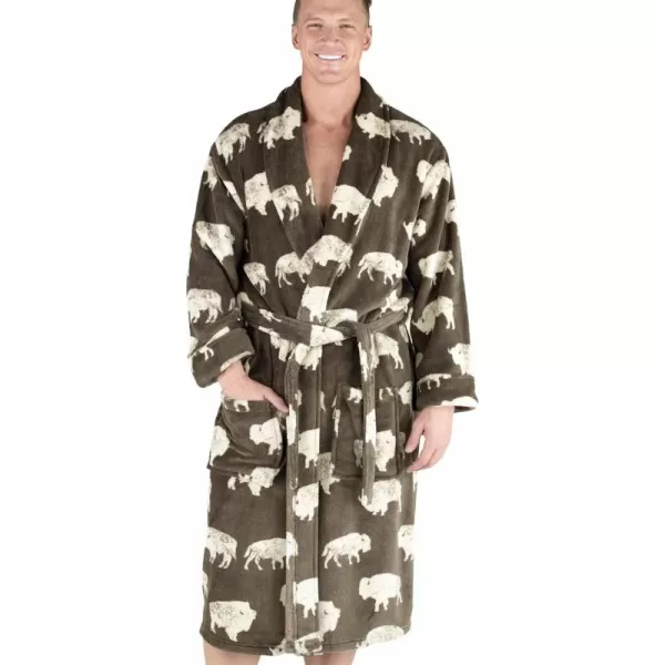Lazy One UltraCozy Plaid Bathrobes for MenBison Bathrobe