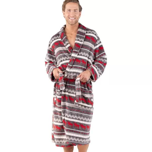 Lazy One UltraCozy Plaid Bathrobes for MenCabin Moose Bathrobe