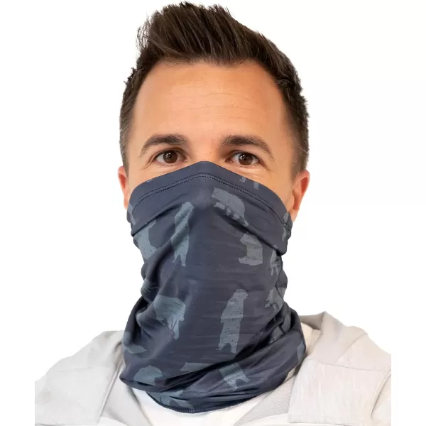 Lazy One Adult Neck Gaiter Face Mask Multifunctional Scarf Headband or Bandana Blue Bear DesignBlue Bear Neck Gaiter