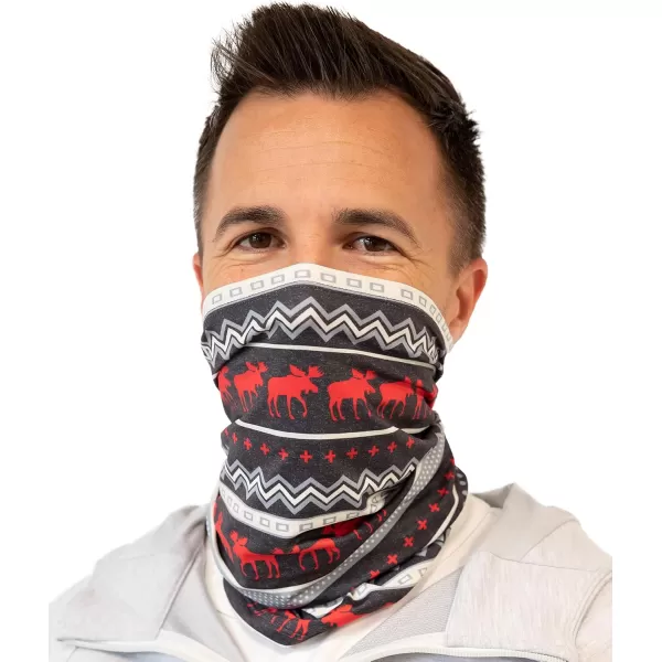 Lazy One Adult Neck Gaiter Face Mask Multifunctional Scarf Headband or Bandana Blue Bear DesignCabin Moose Neck Gaiter