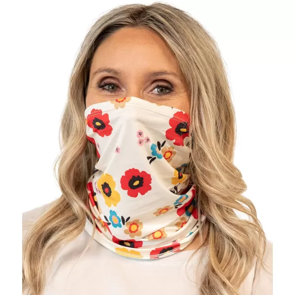 Lazy One Adult Neck Gaiter Face Mask Multifunctional Scarf Headband or Bandana Blue Bear DesignFlower Neck Gaiter