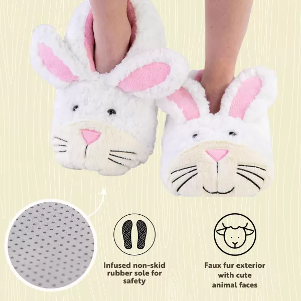 Lazy One Animal Critter Slippers for Kids and Adults Cute Slippers for Kids Cozy SlippersBunny Critter Slipper