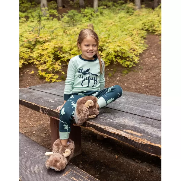 Lazy One Animal Critter Slippers for Kids and Adults Cute Slippers for Kids Cozy SlippersMoose Critter Slipper