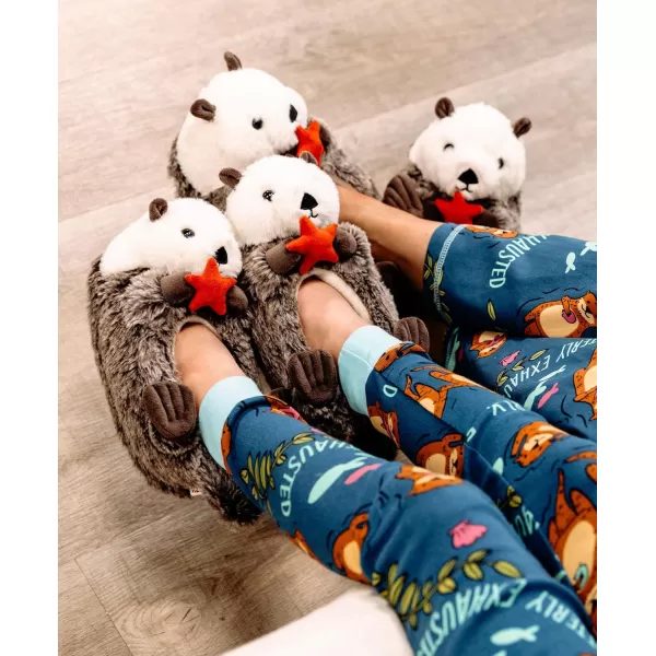 Lazy One Animal Critter Slippers for Kids and Adults Cute Slippers for Kids Cozy SlippersOtter Critter Slipper