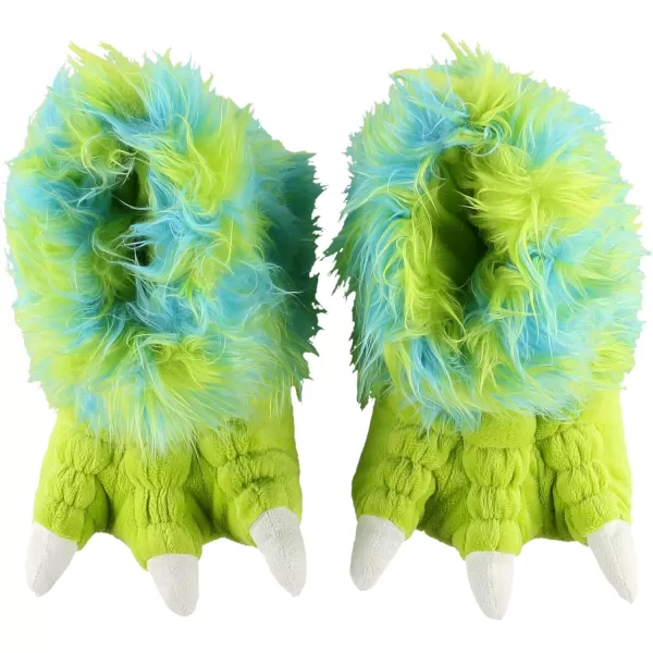 Lazy One Animal Paw Slippers for Kids and Adults Fun Costume for Kids Cozy Furry SlippersGreen Monster Paw Slippers