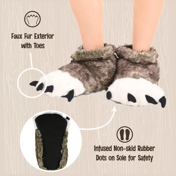 Lazy One Animal Paw Slippers for Kids and Adults Fun Costume for Kids Cozy Furry SlippersMulticolour